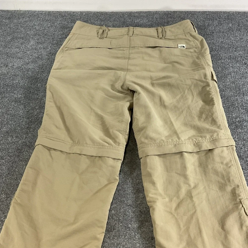 The North Face Convertible Hiking Pants Womens Size 12 Beige Zip Off Outdoor